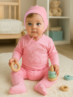 Комплект ясельный розовый зайки 729п (56, 38)