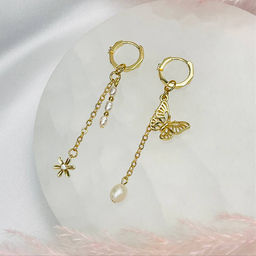 Серьги на цепочке с Жемчугом