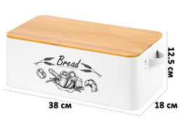 Хлебница 38*18*12,5 см BREAD с бамбуковой крышкой-доской, белая - Elan gallery фото 2