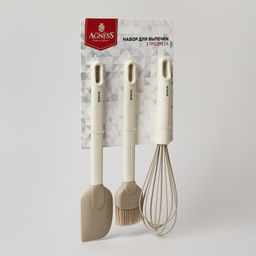 НАБОР: ВЕНЧИК, ЛОПАТКА, КИСТОЧКА AGNESS, 3 ПРЕДМЕТА  фото 2