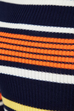 TRENDYOLMILLA Lacivert Mini Triko Renk Bloklu Dik Yaka Elbise TWOAW24EL00469 фото 12