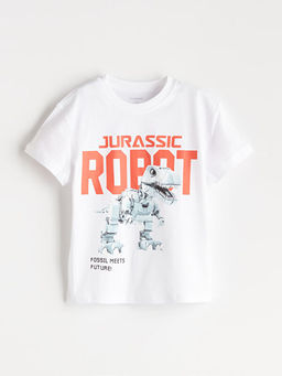 Bisiklet Yaka Bask?l? Erkek ?ocuk Ti??rt