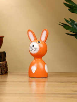 Набор сувенирный Зайки, h=15 см, h=13 см, h=10 см, дерево, оранжевый