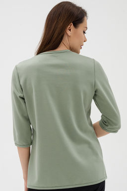 Кофта женская из коттон фита Анфиса полынь - Амадэль фото 9