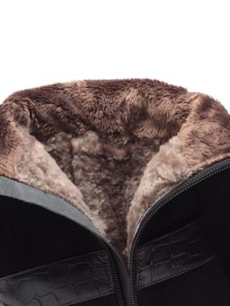 02-MB051-211M BLACK Сапоги зимние женские (натуральная замша, натуральный мех (еврозима))