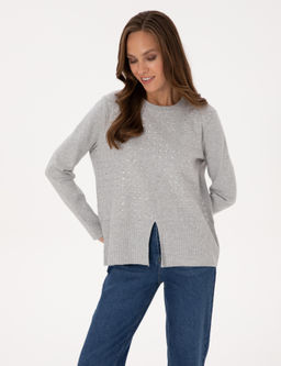 Gri Melanj Regular Fit Kazak - Pierre cardin фото 3