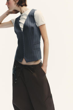 PINSTRIPE WAISTCOAT TOP - Zara фото 4