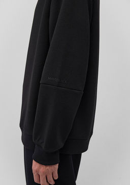 Bisiklet Yaka Siyah Basic Sweatshirt - Mavi фото 6