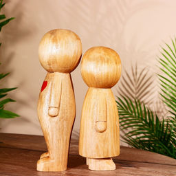 Фигурки абстракция Любовь, набор 2 шт., дерево