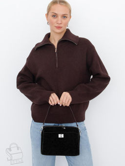 Сумка женская кожаная 6169Q black Polina&Eiterou