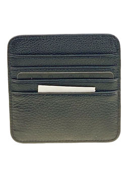 Картхолдер из натуральной кожи для пластиковых карт, цвет черный - Greta фото 2