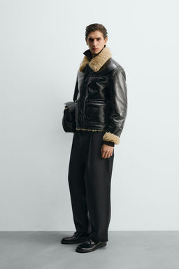 DOUBLE-FACED LEATHER EFFECT JACKET - Zara фото 4