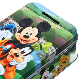 Копилка 14×10×5.8 см, металл, Микки Маус