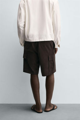 LYOCELL-COTTON CARGO BERMUDA SHORTS - Zara фото 3