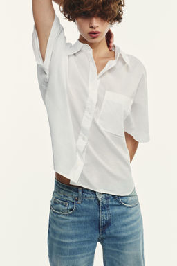 SEMI-SHEER COTTON SHIRT - Zara фото 10