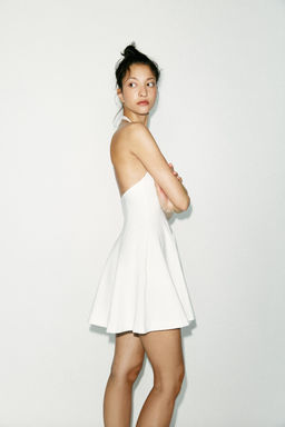 SHORT HALTER GODET DRESS - Zara фото 10