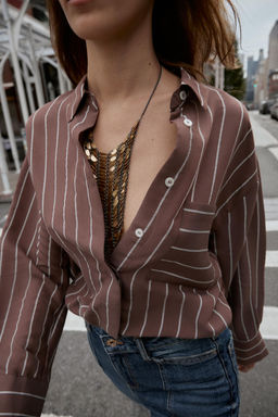 STRIPED SHIRT WITH POCKET - Zara фото 3