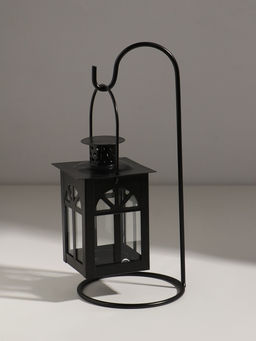 Подсвечник на 1 свечу «Фонарь с подставкой», металл, чёрный, 23.5×10×10 см