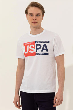 Мужская белая футболка с круглым вырезом Неожиданная скидка в корзине