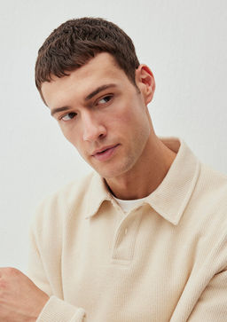 Dugmeli Beyaz Basic Sweatshirt - Mavi фото 7