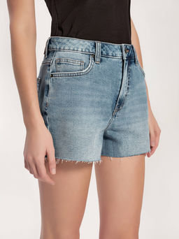 CONTE CON-755 Джинсовые шорты с эффектом потёртостей и необработанным краем light blue - Conte elegant фото 6