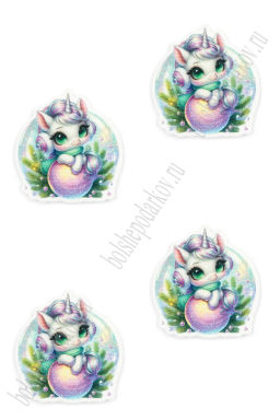 Кабошон-вырубка "Единорог" 3,5*3,5 см (10 шт) SF-7342, №10