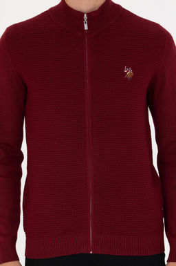 U. S. Polo Assn / Мужской бордовый базовый трикотажный кардиган - U.s. polo assn фото 20