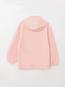 Kap??onlu Bask?l? Uzun Kollu K?z ?ocuk Sweatshirt - Waikiki фото 2