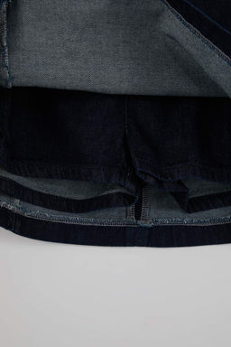 Koyu Mavi Aksesuar/Trok Detayl? %100 Pamuk Denim Sort Etek TWOSS26SR00014 - Trendyolmilla фото 6