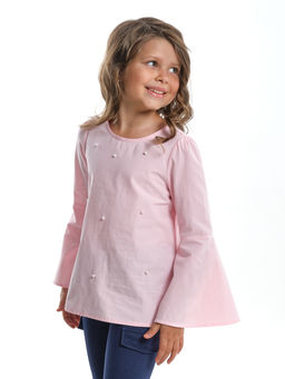 Блузка с жемчугом на праздник UD 4531 неон-желтый - Mini maxi фото 10