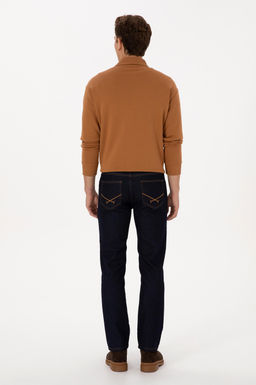 Erkek Koyu Mavi Straight Fit Jean Pantolon