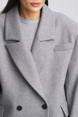 Пальто-макси из смесовой шерсти Light Grey