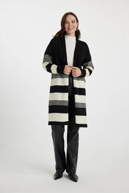 Кардиган стандартного кроя с V-образным вырезом - Defacto фото 5