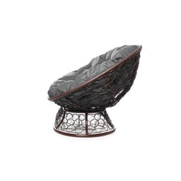 Диван садовый «Мамасан», 164×104×75 см, с искусственным ротангом, коричневый, с серой подушкой