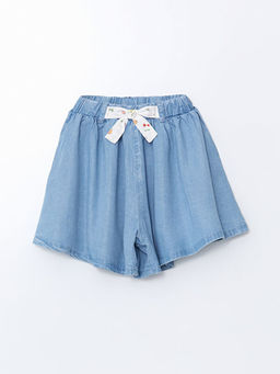 Kurdele Detayl? K?z ?ocuk Jean ?ort