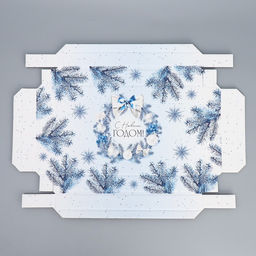 Цена за 2 шт. Коробка подарочная новогодняя складная «Новогодний венок», 25.5×15×4 см