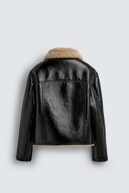 DOUBLE-FACED LEATHER EFFECT JACKET - Zara фото 8
