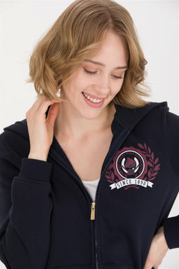 Женская темно-синяя толстовка с капюшоном Неожиданная скидка в корзине