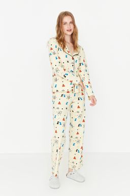 Trendyolmilla Cok Renkli %100 Pamuklu Desenli Orme Pijama Tak?m? THMAW21PT0084