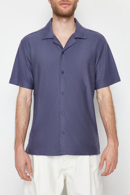 Indigo Relaxed Fit Apas Yaka Gomlek TMNSS24GO00017