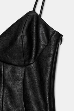 SHORT FAUX LEATHER DRESS WITH RUFFLE - Zara фото 5