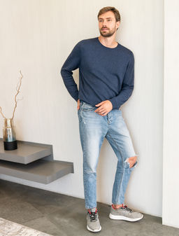 VILATTE / Базовый джемпер тонкой вязки из хлопка  фото 3