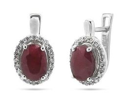 Серьги из серебра рубин, Элиса