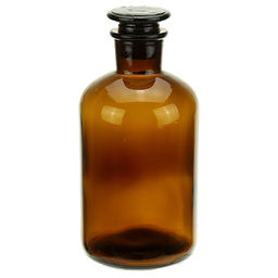 Бутылка для настоек стеклянная Здоровье 0,5л, h17см, пробка-стекло, дымчатый (Китай)