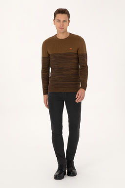 Erkek Slim Fit Bisiklet Yaka Haki Kazak - U.s. polo assn фото 4