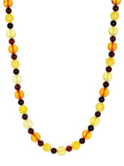 Стильные бусы из натурального цельного янтаря разных оттенков