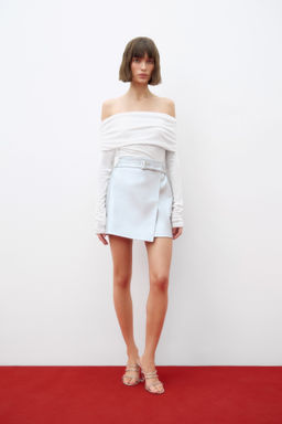 Юбка из денима с металлическим эффектом