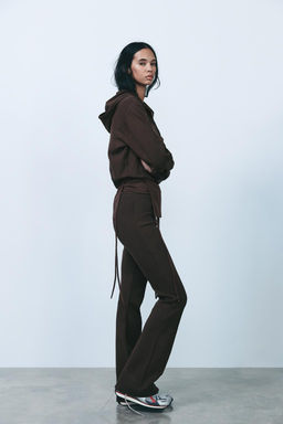 STITCHED INTERLOCK BELL BOTTOM TROUSERS - Zara фото 21