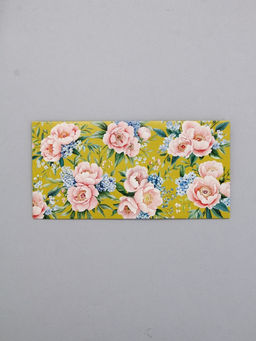 Цена за 10 шт. Конверт для денег Цветы, жёлтый, 16,5 х 8 см