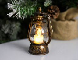 Светодиодный фонарик с имитацией натурального пламени ЛЕТУЧАЯ МЫШЬ со свечой, пластик, 12х7 см, на батарейках, Serpantin